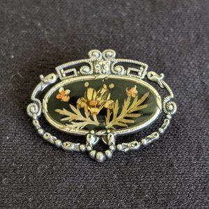 Vintage Crown English Silver Plate Brooch